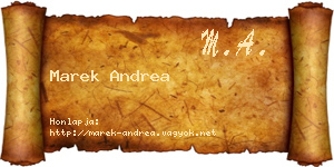 Marek Andrea névjegykártya